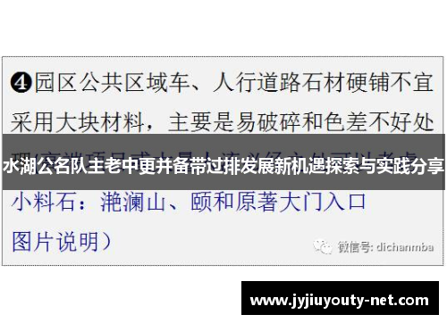 水湖公名队主老中更并备带过排发展新机遇探索与实践分享